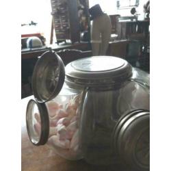 Oude vintage toonbank snoeppotten draaimolen carrousel compl