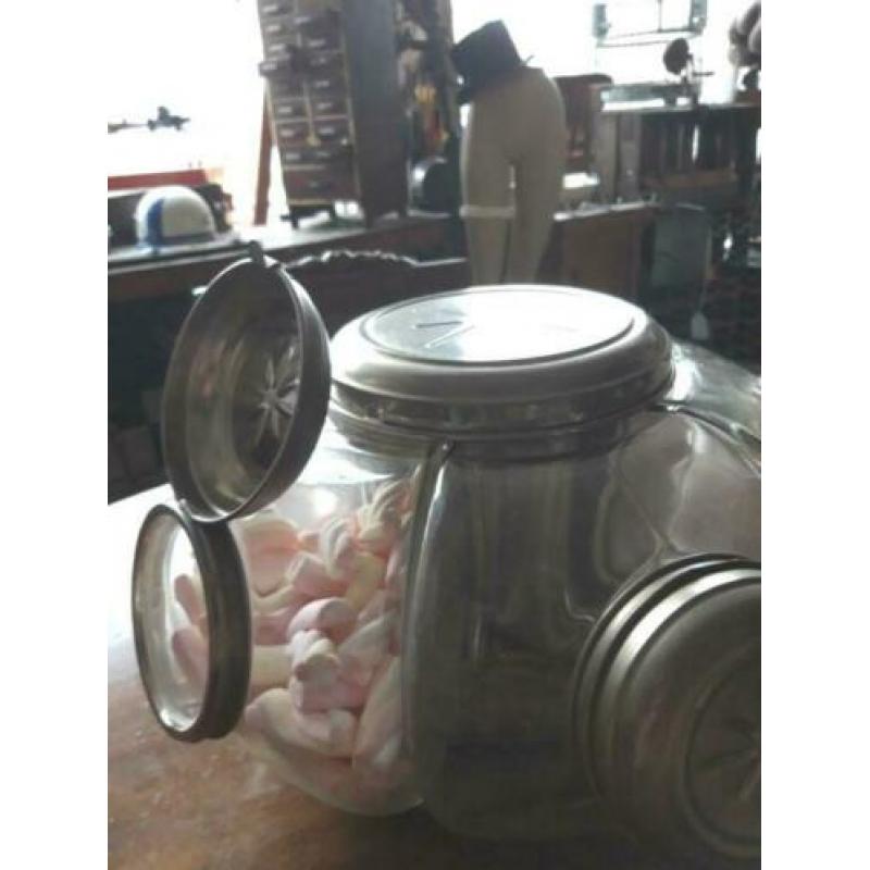 Oude vintage toonbank snoeppotten draaimolen carrousel compl