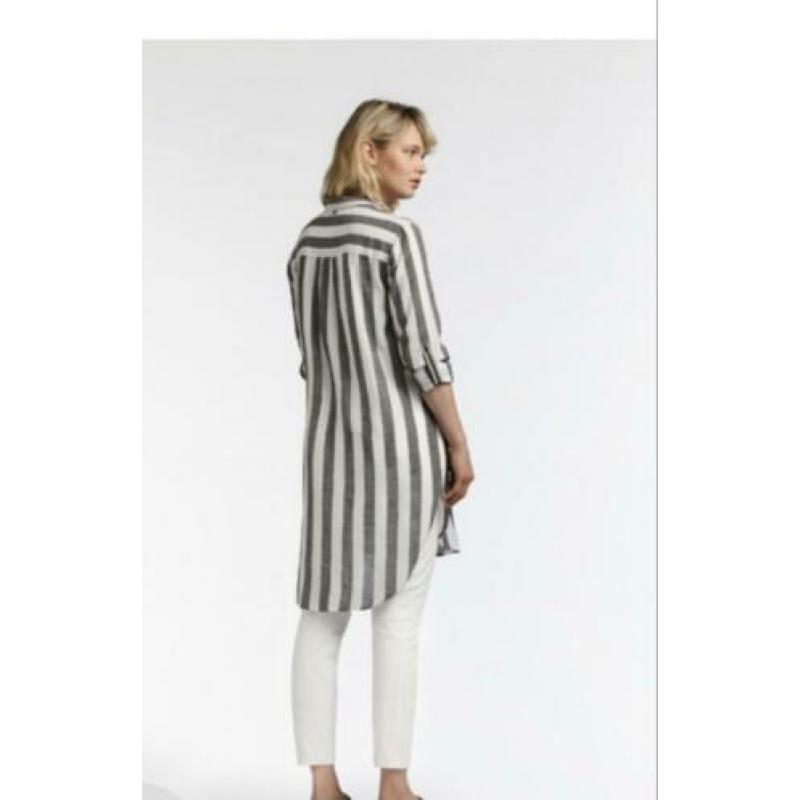 Sandwich longblouse grijs/wit maat 42