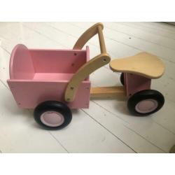 Houten loopfiets roze! Zo goed als nieuw!