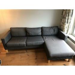 Grijze/ antraciet 3 zits hoekbank Ikea karlstad