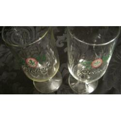 Grolsch bierglazen op voet