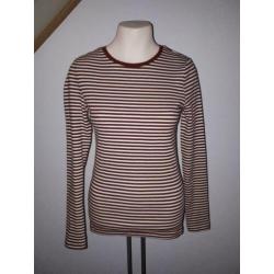 Gestreept t shirt met lange mouwen. Merk Only. Maat S