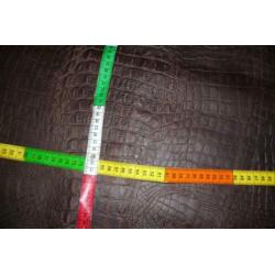 Crocobruin restant echt leer dikte 1mm