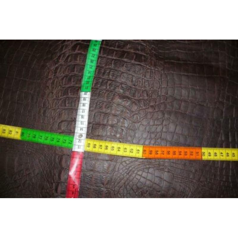 Crocobruin restant echt leer dikte 1mm