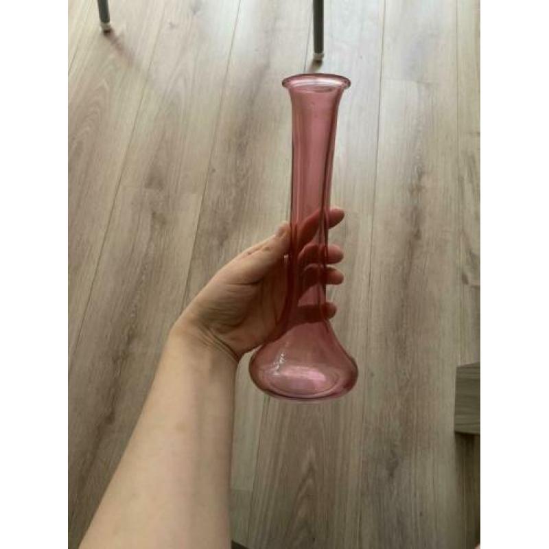 2xtheelichtjes ster, 2xroze vazen,2xzelfde vazen,1xvaas