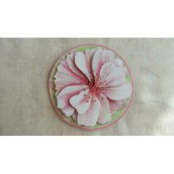 4 stuks 3D bloemenplaatjes met glinster