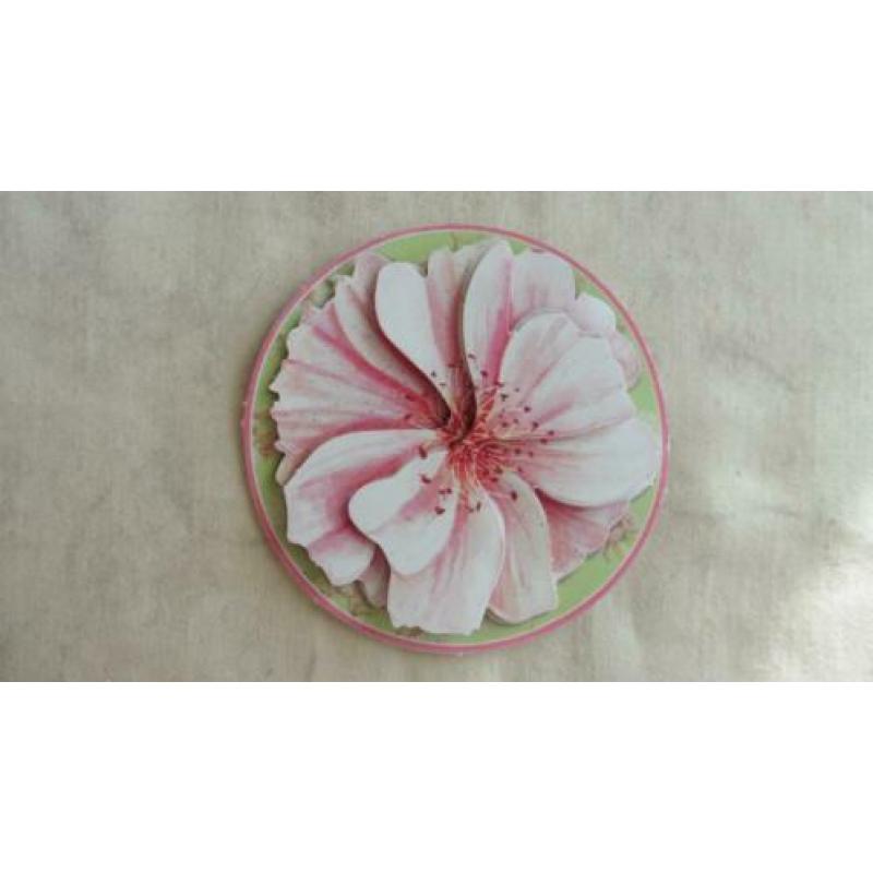 4 stuks 3D bloemenplaatjes met glinster