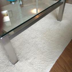 Zware glazen salontafel
