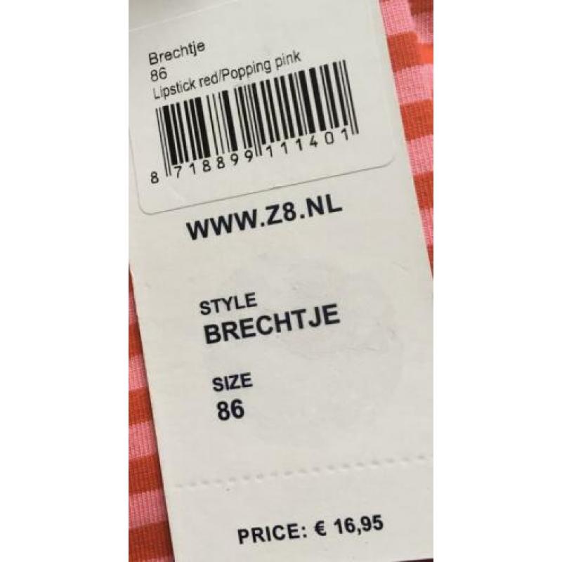 Z8 setje mathilda / Brechtje rood/ roze maat 86 nieuw