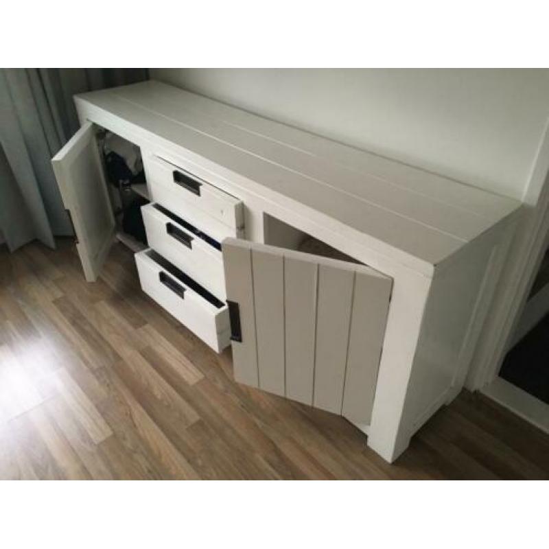 Dressoir hout wit, stoer en landelijk 200x80x45