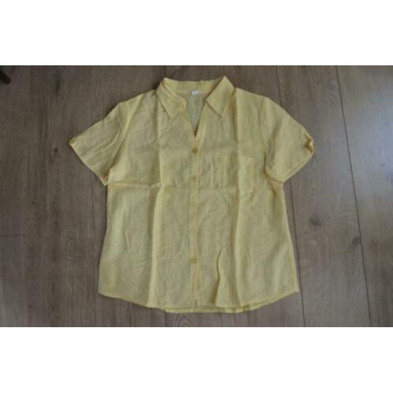 Blouse 42 geel korte mouw