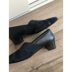 Hassia prachtige pumps loafers blauw suède leer gevoerd 40.5