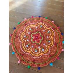Nieuw gehaakt boho ibiza kleurig wollen kleed UNIEK