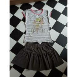 Nono Nononsense setje rok en shirt maat 152-158