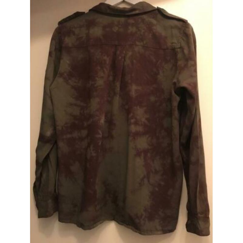 Zara stoer blouse jasje groen bordeaux rood m 38 40 zgan