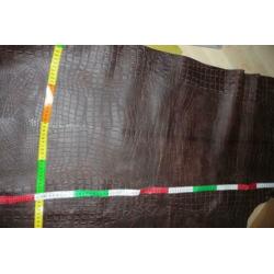Crocobruin restant echt leer dikte 1mm