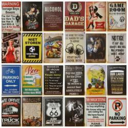 Old time american motorcycles pinup reclamebord van metaal