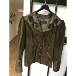 Suede leren vintage jas jasje