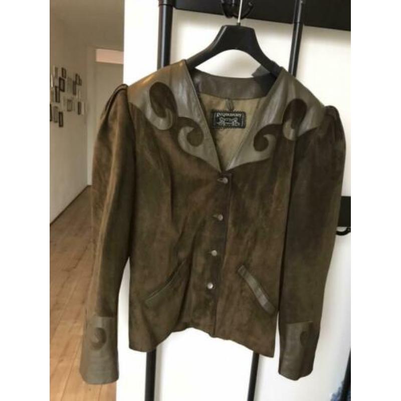 Suede leren vintage jas jasje
