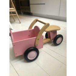 Houten loopfiets roze! Zo goed als nieuw!