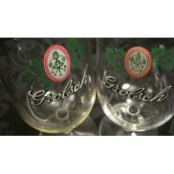 Grolsch bierglazen op voet