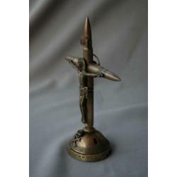 WW 2 Duits soldaten kruis " Totenkopf " Trench art