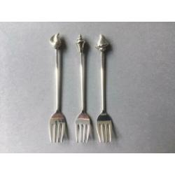 Shell verzilverde gebaksvorkjes