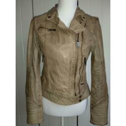 Nieuw leren jasje Maze taupe kleur, maat S / 36