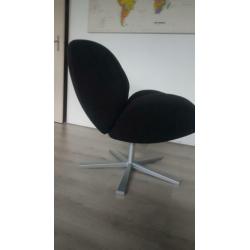 Draai fauteuil zwart stof