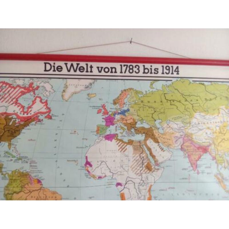 mooie kaart van de wereld tussen 1783 en 1914