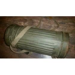 Duits WOII gasmasker gasmaskerbus rubberversterkte draagriem