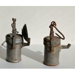 Oude carbidlamp - mijnwerkerslamp.