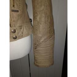 Nieuw leren jasje Maze taupe kleur, maat S / 36