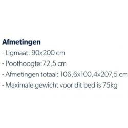 Hoogslaper kind zgan wit 200 bij 90 cm