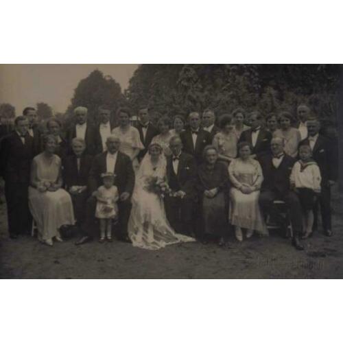 Antieke fotokaart - Bruiloft jaren 20.