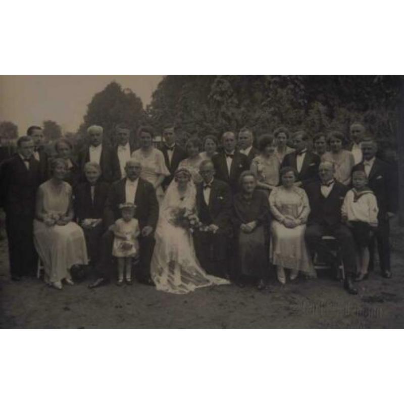 Antieke fotokaart - Bruiloft jaren 20.