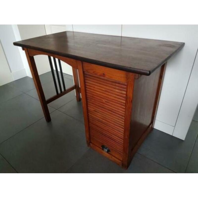 Klein Bureau Amsterdamse School Stijl Roldeur Art Deco