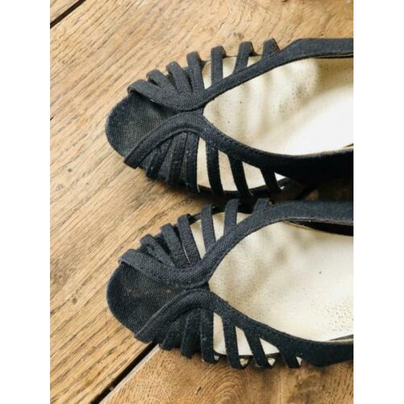 Sling backs, maat 41, zwart