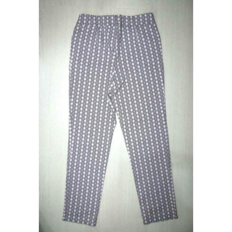MONA LISA stretch pantalon, broek, roze - wit - zwart Mt. 40