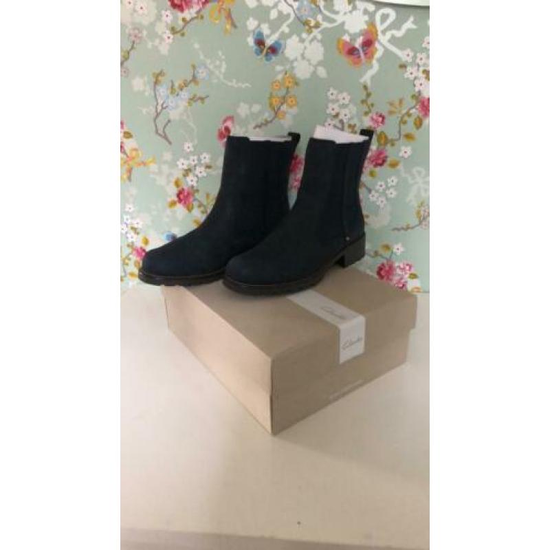 Clarks Dames Chelsea Boots Maat 39,5 Blauw