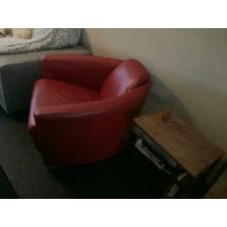 Lederen rode fauteuil