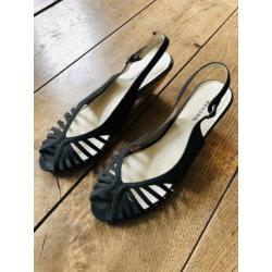 Sling backs, maat 41, zwart
