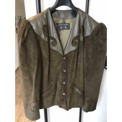 Suede leren vintage jas jasje