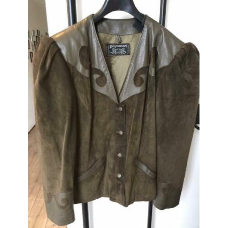 Suede leren vintage jas jasje