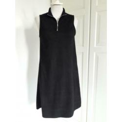 Zwarte mouwloze nep suede jurk ADPT XS 34 rits