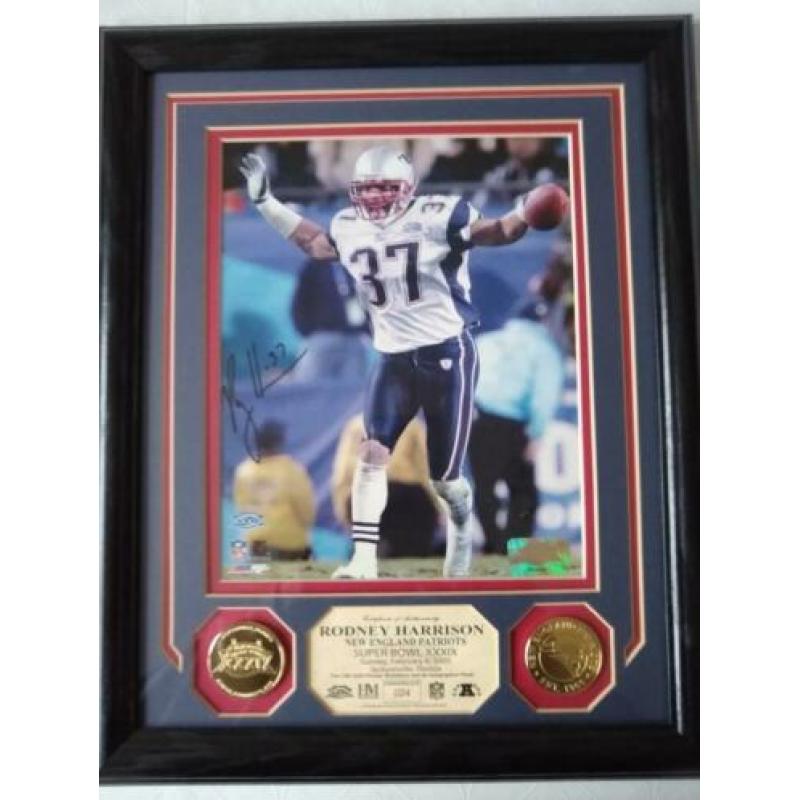 Gesigneerde foto van NFL speler Rodney Harrison