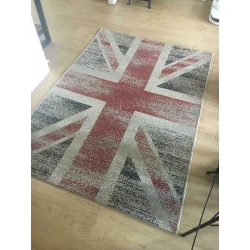 Vloerkleed vintage 120x170 vlag rood wit blauw