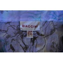 biaggine blouse L lila licht blauw met grijs NIEUW