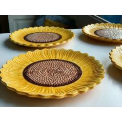 Zonnebloem Gebaksbordjes set van 4